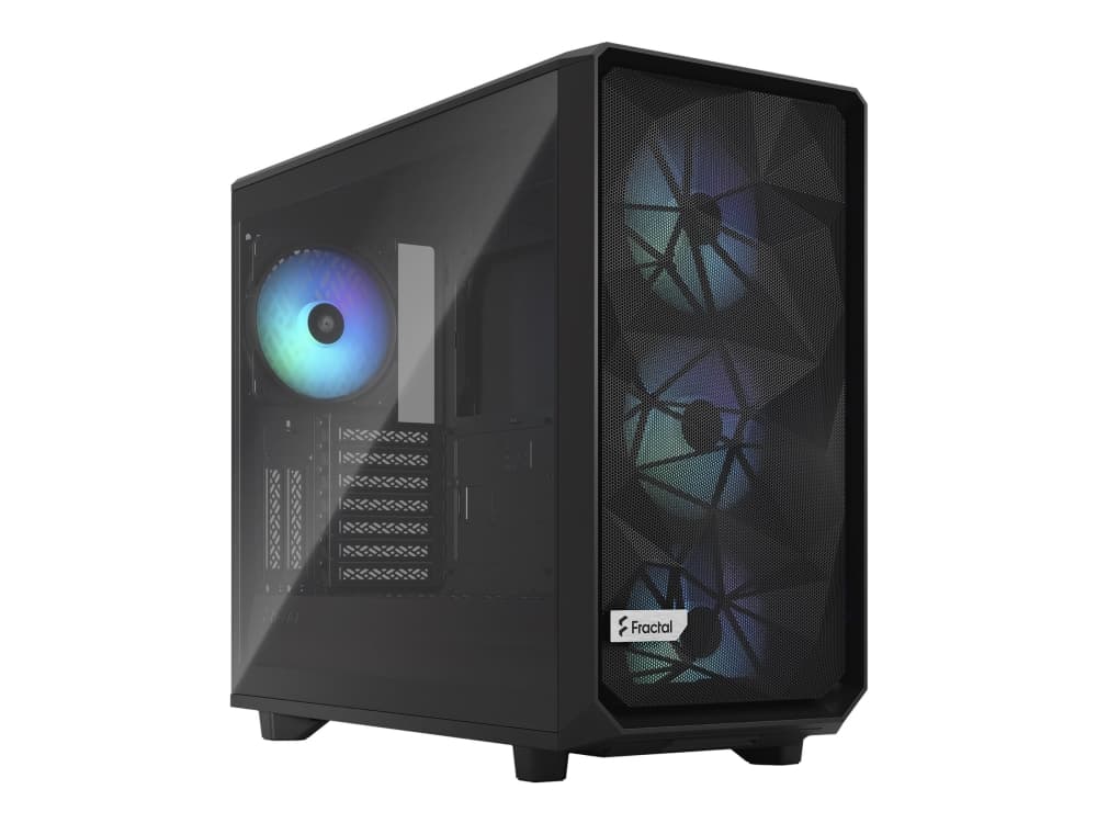 Fractal Design Meshify 2 RGB, PC, Musta, ATX, EATX, mikro ATX, Mini-ITX, Terästä, Karkaistu lasi, Multi, Kotelotuulettimet