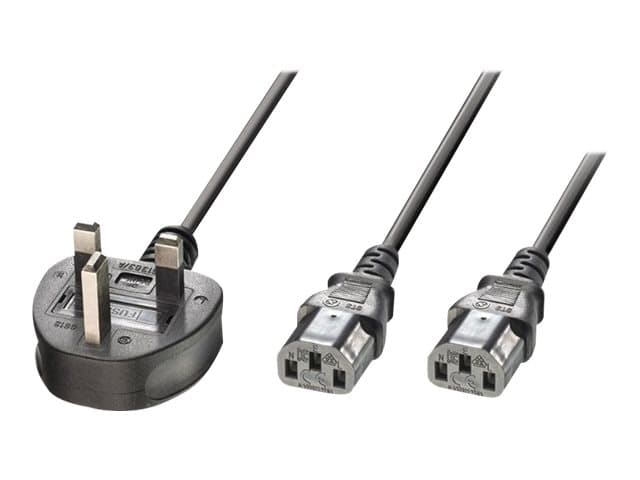 MicroConnect - Strømkabel - Tyyppi G (han) vinklet til IEC 60320 C13 - AC 250 V - 13 A - 2,5 m - lajitelma