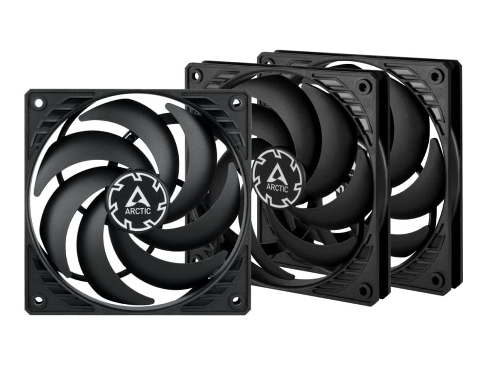 ARCTIC P12 Slim PWM PST - Insert tuulettimella - 120 mm - musta (3 kpl)