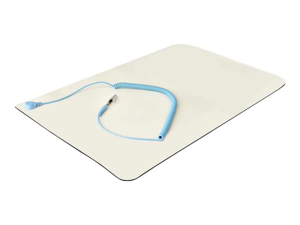 StarTech.com 11x18in Anti Static Mat, ESD Mat for Electronics Repair, Anti Static Desk Mat w/Detachable Grounding Wire, ANSI/ESD S 4.1 Compliant, Flexible Thermoplastic Work Mat/Pad - Sopii pöydille (SM-ANTI-STATIC-MAT) - Antistaattinen aluskate - irrotettava maadoitusjohto - beige