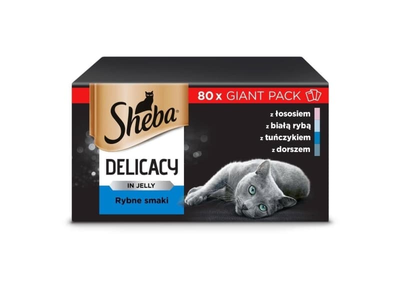 SHEBA Delicacy Fish Flavours in Jelly - kissan märkäruoka - 80x 85g
