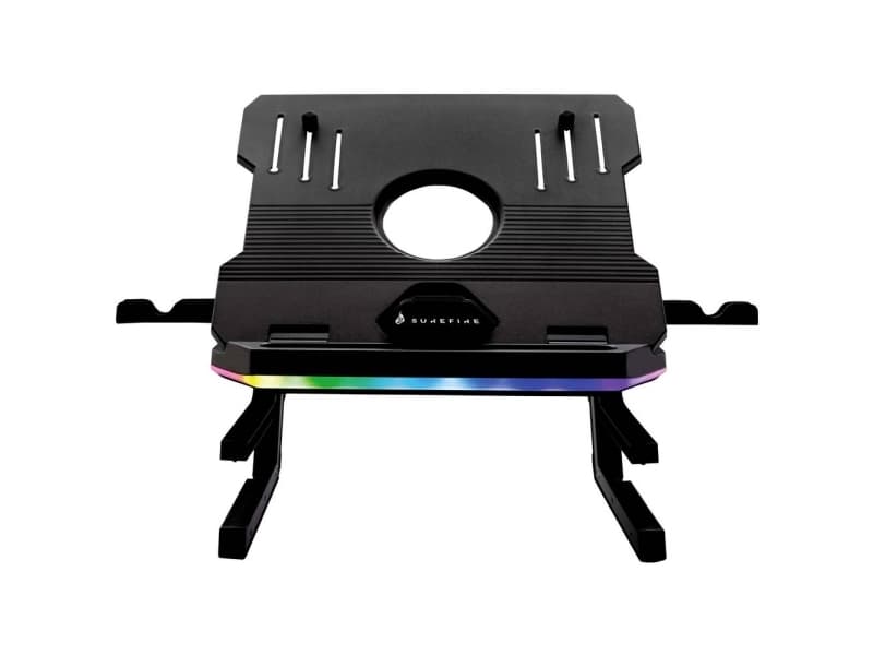 Surefire Gaming Portus X2 - Teline kannettavalle tietokoneelle - 10 -> 17 (jopa 10 kg) - 6 erilaista RGB-asetusta - Musta