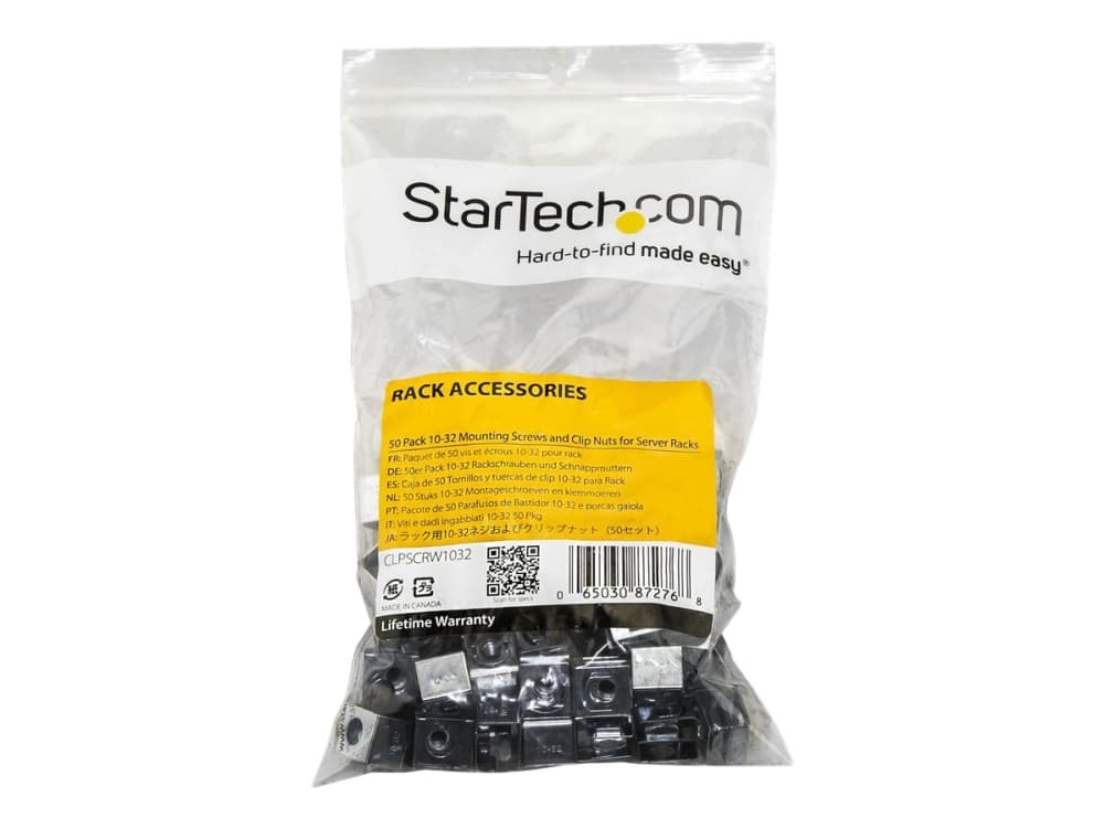 StarTech.com CLPSCRW1032, Ruuvipakkaus, Musta, Ruostumaton teräs, 50 kpl, 386 g