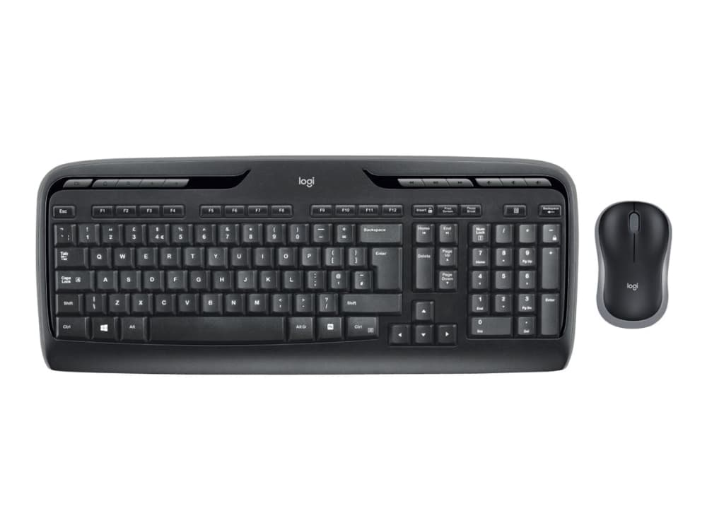 Logitech Wireless Combo MK330, Täysikokoinen (100 %), Langaton, Langaton RF, QWERTY, Sisältää hiiren