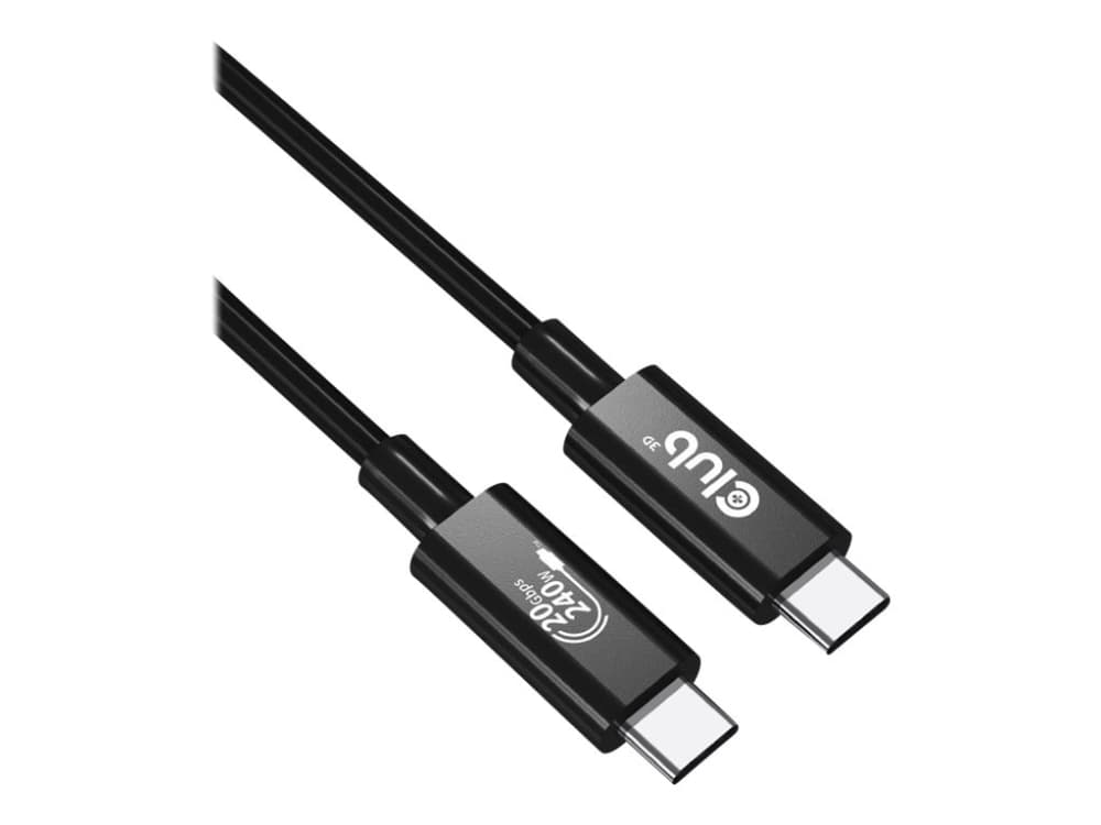 Club 3D - USB-kaapeli - USB-C (han) til USB-C (han) - USB4 Gen2x2 - 48 V - 5 A - 2 m - tovejs, 4K60 Hz tuki, op til 240 W strømforsyningssupport, laajennettu tehoalue (EPR)