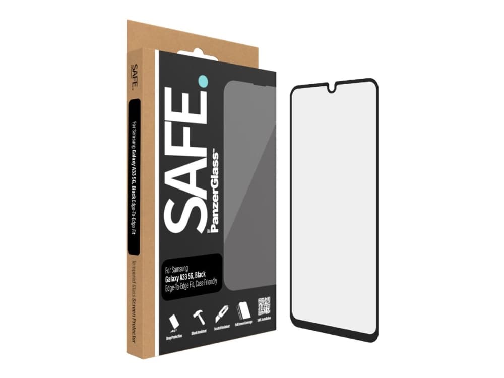 SAFE. by PanzerGlass™ | Koteloystävällinen - Skærmbeskytter matkapuhelimeen - Reunasta reunaan sopiva - rammefarve lajittelu | Samsung Galaxy A33 5G