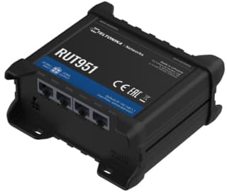 Teltonika RUT951, Matkapuhelinverkon reititin, Musta, Alumiini, Muovi, DIN-kisko, Teollinen, Nopea Ethernet