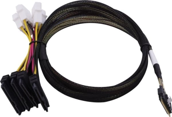 Microchip Technology 2305300-R, 0,8 m, SlimSAS ×8 (SFF-8654), 4SFF-8639 ×2 U.3, Suora, Suora, Musta, Monivärinen