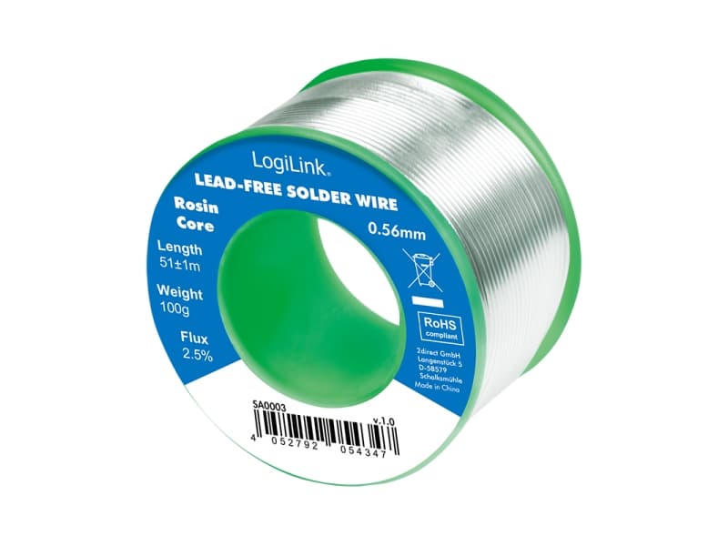 LogiLink SA0003, Loddetråd, Universel, 190 °C, Sølv, 45 mm, 45 mm, 45 mm