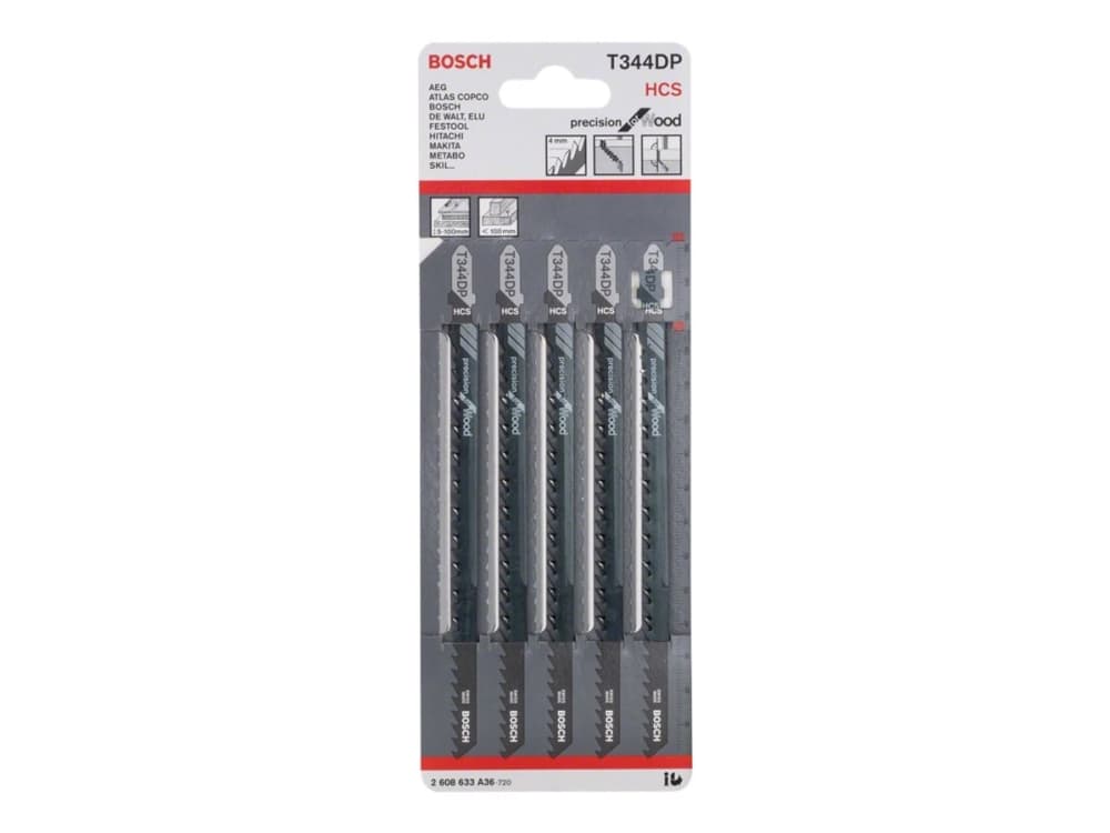 Bosch 2 608 633 A36, Kuviosahanterä, Lastulevy, Kuitulevy, Pehmeä puu, Vaneri puuytimellä, Runsashiilinen teräs (HCS), musta, Harmaa, 4 mm, 10 cm