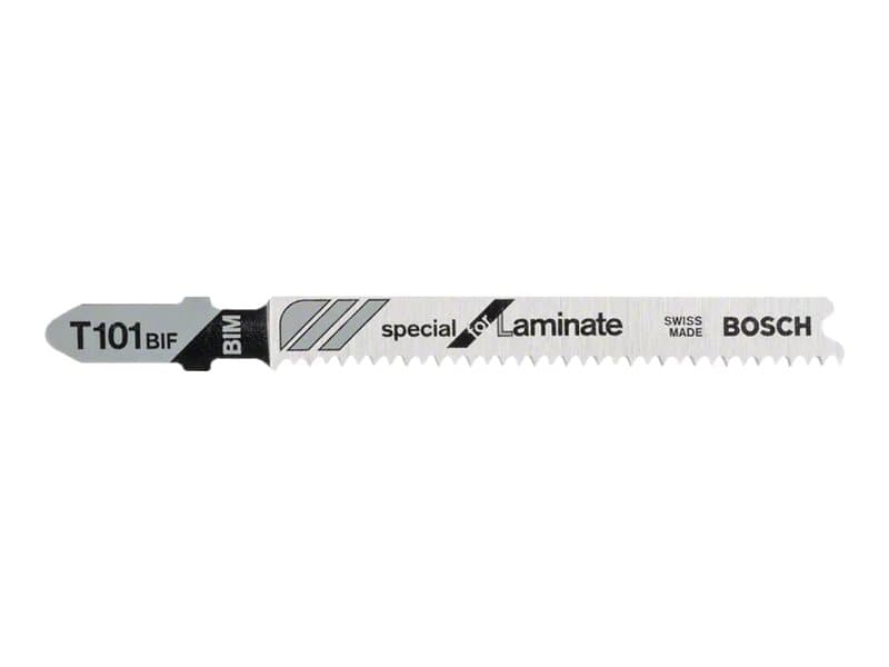 Bosch special for Laminate T 101 BIF - pistosahanterä - puulle, massiivipuulle, laminaateille, laminaattilevyille, korkeapainelaminaatille (HPL), monikerroksisille levyille - 5 kpl - T-kahva - pituus: 83 mm