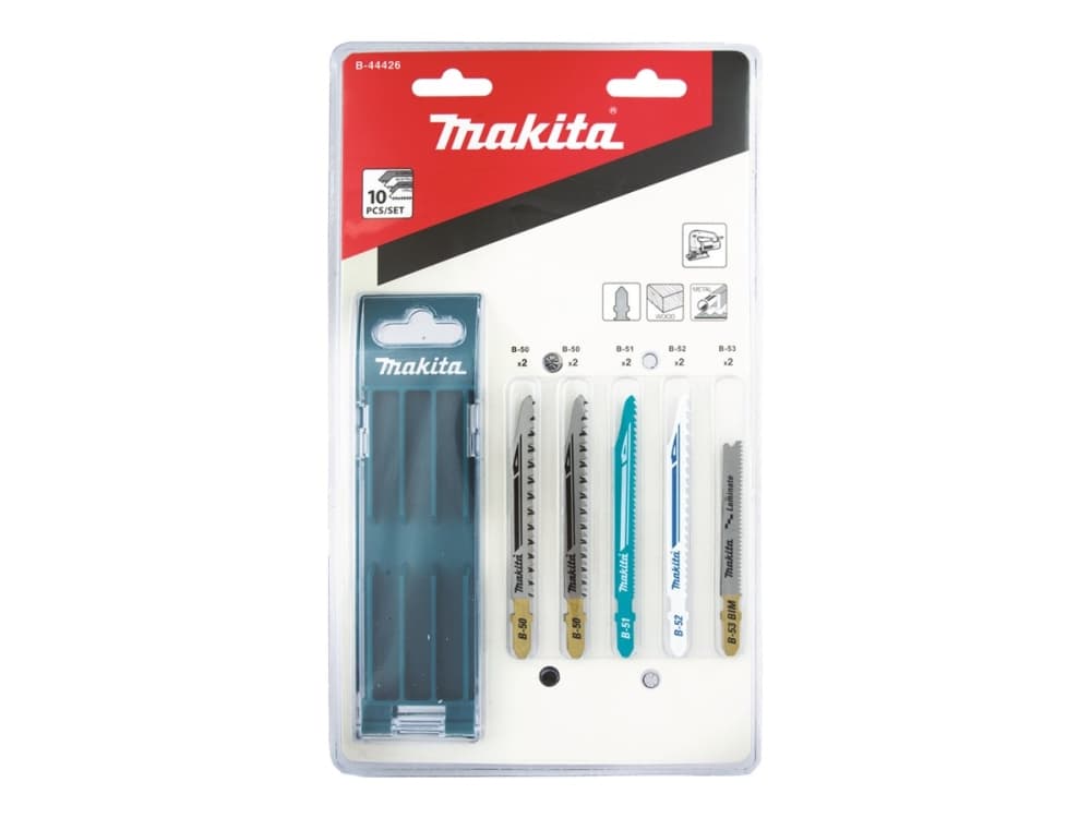 Makita B-44426, Kuviosahanterä, Sininen, Ruostumaton teräs, 10 kpl, Kupla