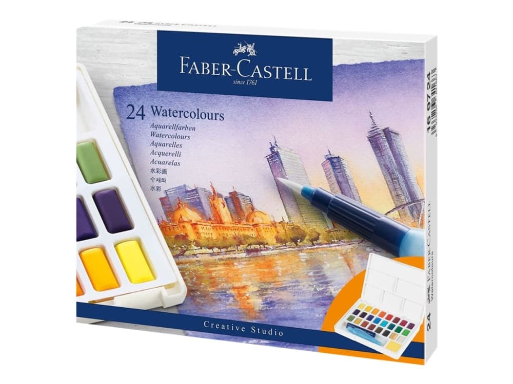 Faber-Castell Creative Studio - Värisarja - 24-osainen - akvarelliväri - 24 väriä - lajitellut värit