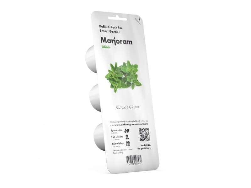 Click & Grow 4742793007571, Syötävä kasvi, Maustemeirami, Aloituspakkaus, 3 kpl, Laatikko