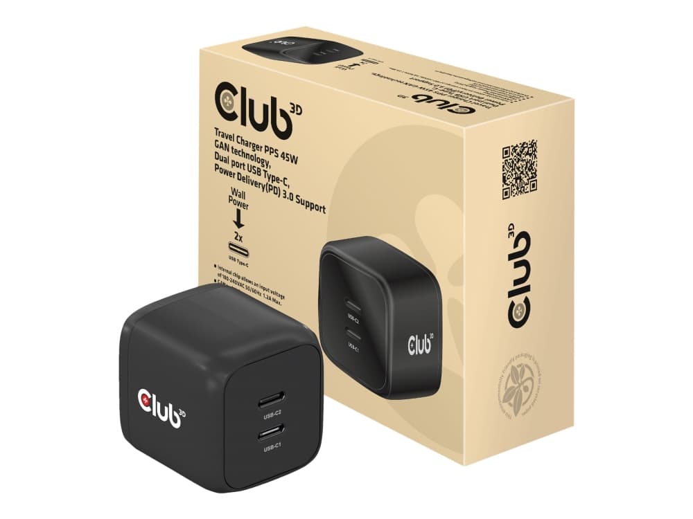 CLUB3D CAC-1909EU, Sisätila, AC, 20 V, Musta