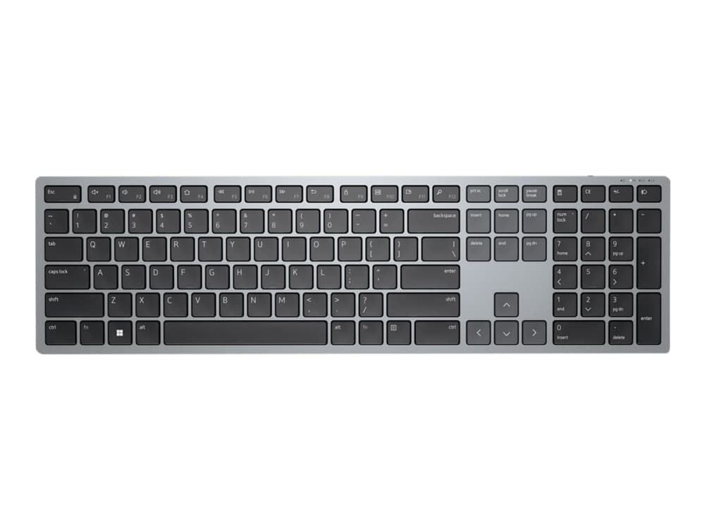 Dell Multi-Device KB700 - Näppäimistö - trådløs - 2.4 GHz, Bluetooth 5.0 - QWERTY - Pan Nordic - grå - med 3 års Next Business Day Advanced Exchange Service (laajennettu vaihtopalvelu)