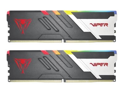 Patriot Viper Venom RGB DDR5-sarja - DDR5 - sarja - 32 Gt: 2 x 16 Gt - DIMM 288-PIN - 5600 MHz / PC5-44800 - CL36 - 1,25 V - puskuroimaton - on-die ECC - hopea, matta musta