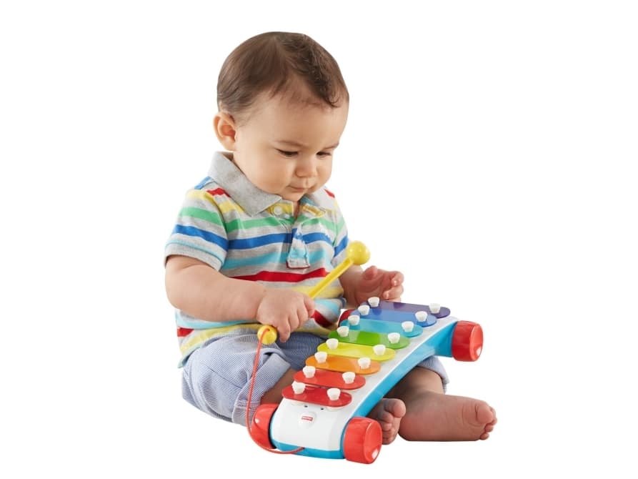 Fisher-Price Classic Xylophone, perässä vedettävä lelusoitin, 1,5 vuosi/vuosia, Tuottaa ääntä, Muovi, Monivärinen