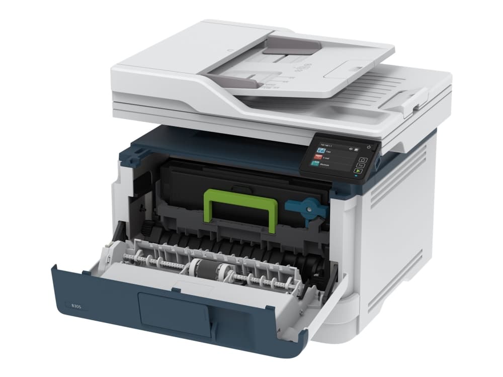 Xerox B305, A4, 38 s/min, langaton, kaksipuolinen kopiointi/tulostus/skannaus, PS3 PCL5e/6 , 2 alustaa, 350 arkkia, Laser, Yksittäistulostus, 2400 x 2400 DPI, A4, Suoratulostus, Sininen, Valkoinen
