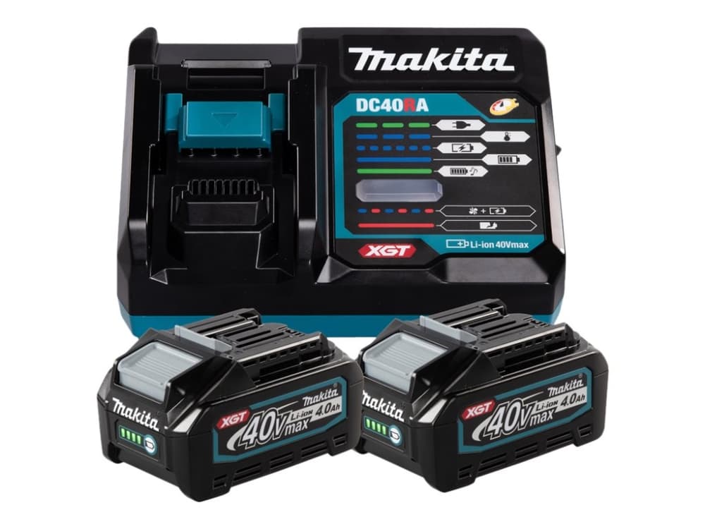 Makita XGT DC40RA - Akkulaturi + akku 2 x - Li-Ion - 4 Ah - 1 x akkujen laturi