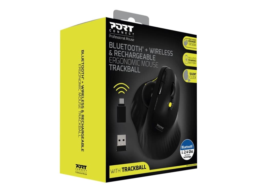 Port Designs 900719, Oikeakätinen, Optinen, RF Wireless + Bluetooth, 1600 DPI, Musta