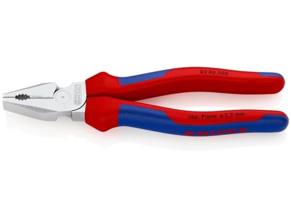 Knipex 02 05 200, Kaapelipihdit, 2,5 cm, Terästä, Muovi, Sininen, Punainen, 200 mm