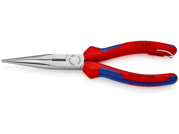 Knipex 26 12 200 T, Kärkipihdit, 2,5 mm, 7,3 cm, Kromivanadiini-teräs, Sininen, Punainen, 200 mm