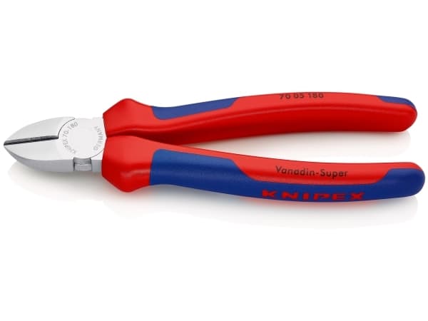 Knipex 70 05 180, Sivuleikkurit, 1 °C, Kromivanadiini-teräs, Muovi, Sininen, Punainen, 1 mm
