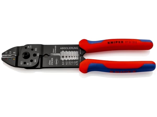 Knipex Ruuviliitos, vakaa ja helppokäyttöinen, tämä puristustyökalu on valmistettu ruohosta 97 21 215 Krympetang Isolerede kabelsko , Isolerede stikforbindelser