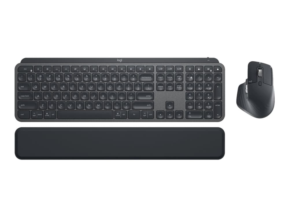 Logitech MX Keys combo for Business Gen 2, RF Wireless + Bluetooth, Näppäimen saksikytkin, QWERTY, LED, Grafiitti, Sisältää hiiren