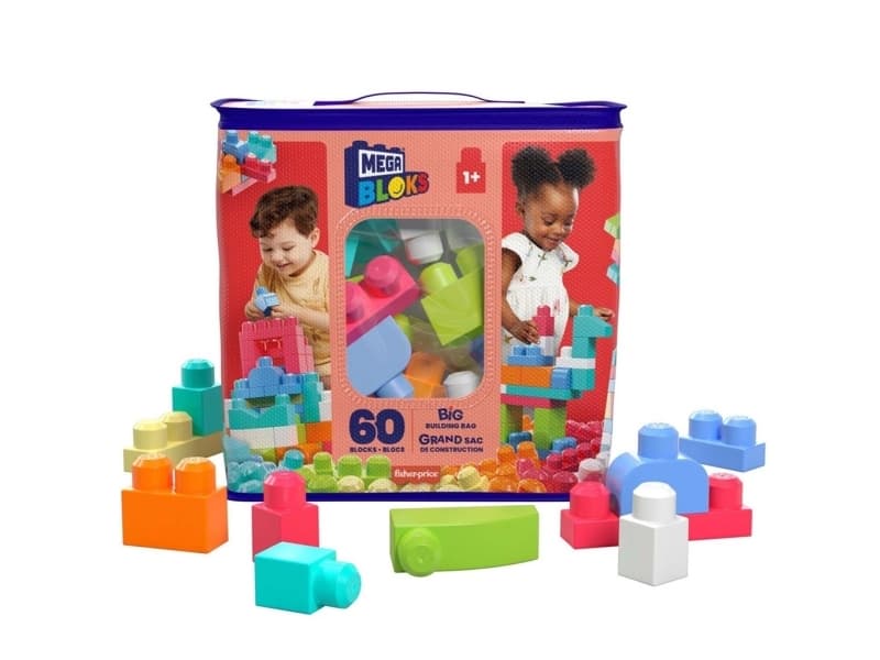 MEGA BLOKS First Builders Big Building Bag, Rakennuspakkaus, 1 vuosi/vuosia, Muovi, 60 kpl, 993 g