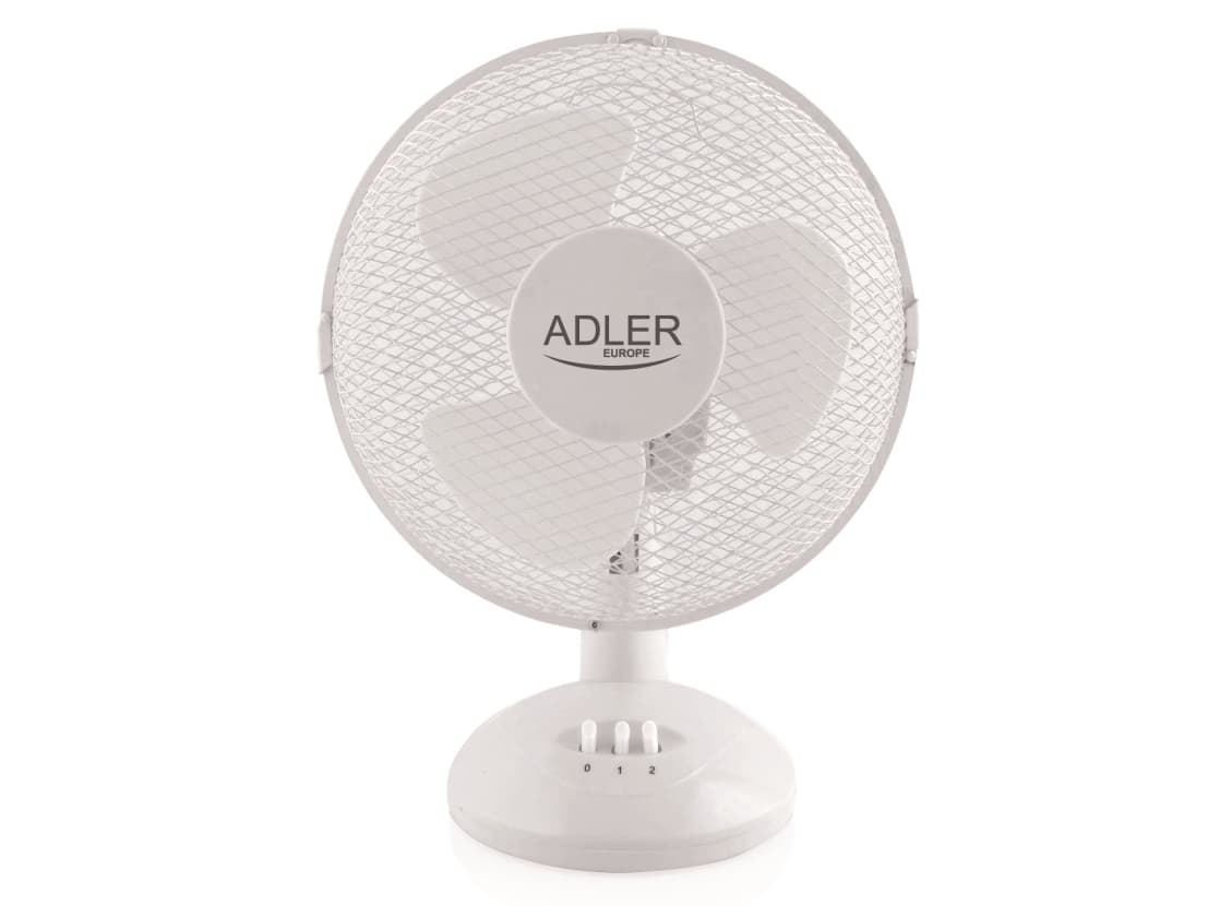 Adler AD 7302, Kotitaloustuuletin lavoilla, Valkoinen, Lattia, Taulukko, 56 dB, 23 cm, 840 m³/h