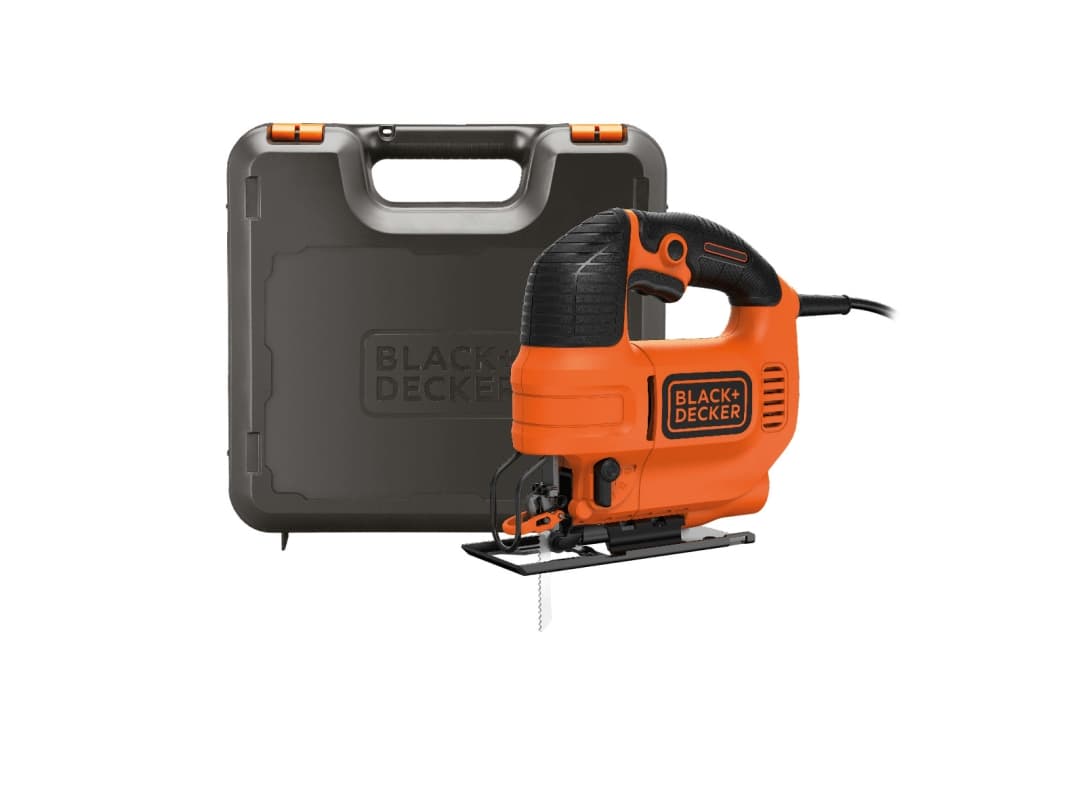Black & Decker KS701PEK, Kaarikahva, Musta, Oranssi, 45°, Laminaatti, Muovi, Puu, 3000 spm, 7 cm
