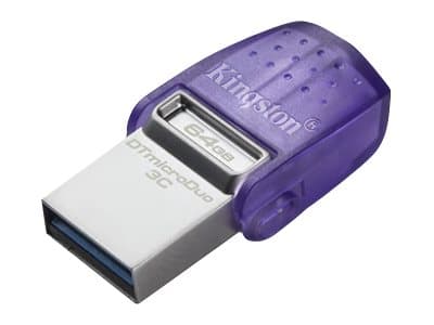 Kingston Technology DataTraveler microDuo 3C, 64 GB, USB Type-A / USB Type-C, 3.2 Gen 1 (3.1 Gen 1), 200 MB/s, Muu, Purppura, Ruostumaton teräs