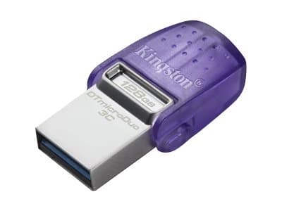 Kingston Technology DataTraveler microDuo 3C, 128 GB, USB Type-A / USB Type-C, 3.2 Gen 1 (3.1 Gen 1), 200 MB/s, Muu, Ruostumaton teräs, Purppura