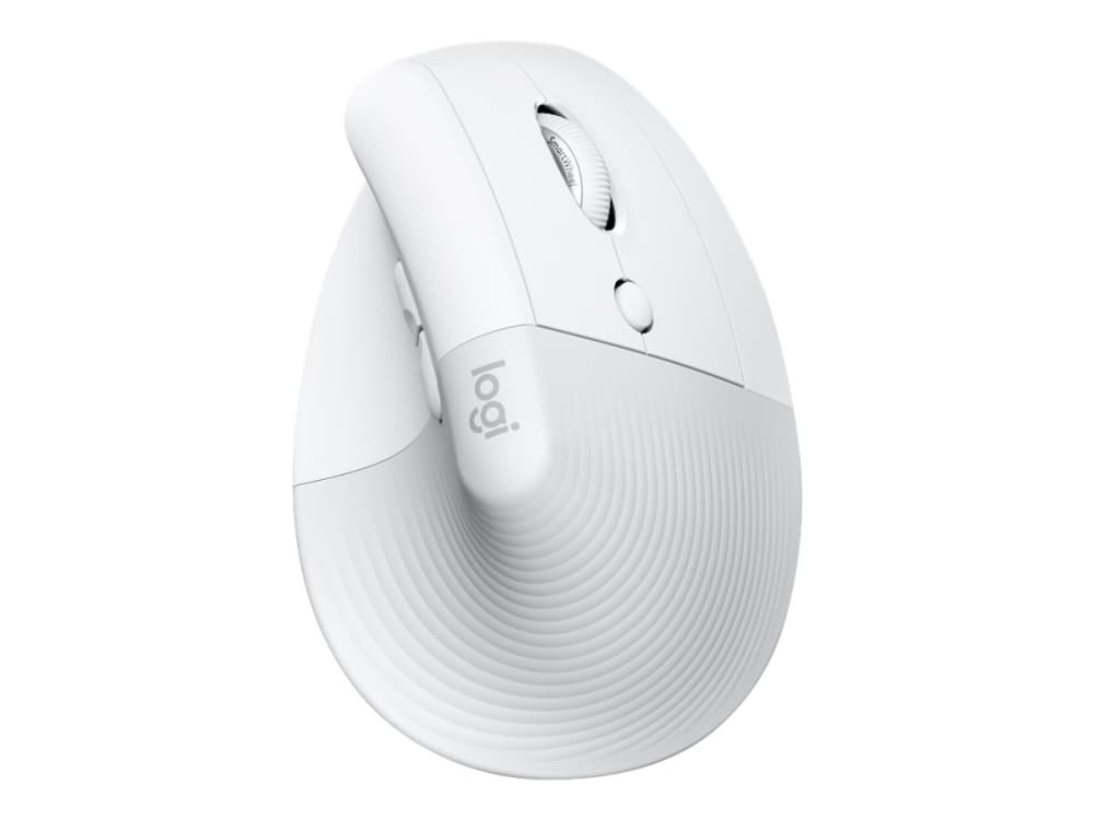 Logitech Lift (Mac) - Pystysuuntainen hiiri - ergonominen - optinen - 6 painiketta - langaton, kaapeli - Bluetooth, 2,4 GHz - langaton vastaanotin (USB) - Vaalean harmaa