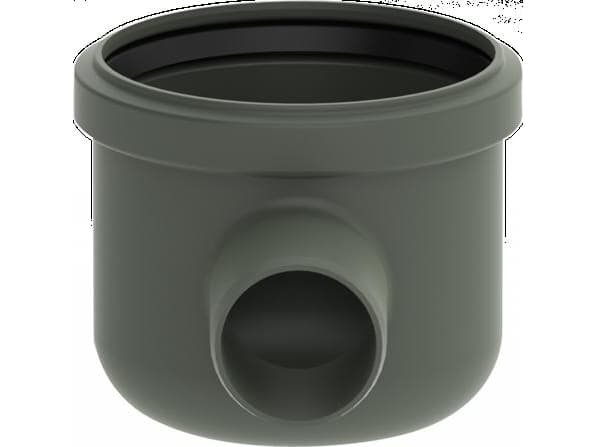 UNIDRAIN Ulostulokulma - Ø50 mm vaakasuora, vesilukolla varustettuna