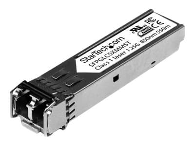 StarTech.com Cisco GLC-SX-MM Yhteensopiva SFP-moduuli, 1000BASE-SX, 1GbE Multimode Fiber MMF Optic Transceiver, Gigabit Ethernet SFP, LC-liitin, 550m, 850nm, Cisco IE3400, IE3300, IE3200 - Elinikäinen takuu (SFPGLCSXMMST) - SFP (mini-GBIC) transceiver moduuli - GigE - 1000Base-SX - LC multimodus - op til 550 m - 850 nm - P/N: ET91000SFP2, ET91000SFP2C, IES101002SFP, MCM1110SFP, PEX1000SFP2