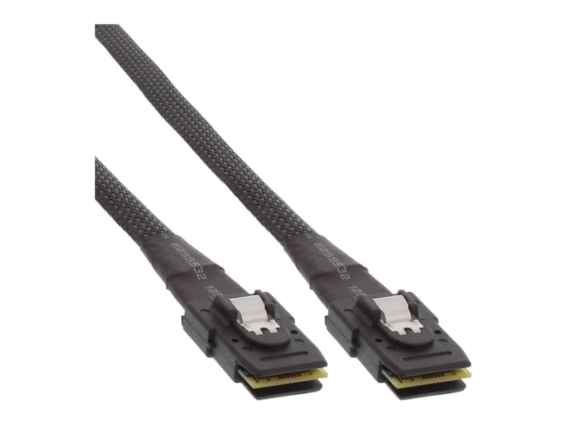 InLine 27624, 0,5 m, Mini SAS SFF-8087 uros, Mini-SAS 36pin SFF-8087, Hanstik/Hanstik, Sort, 40 g