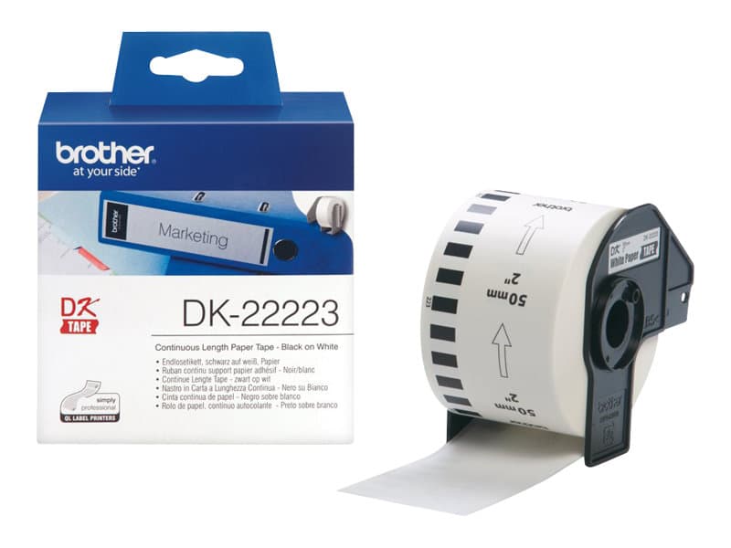Brother DK-22223 - Paperi - mustavalkoinen - Rulla (5 cm x 30,5 m) 1 rulla (rullina) jatkuvia tarroja - Brother QL-1050, 1060, 500, 550, 560, 570, 580, 600, 650, 700, 710, 820 - paperitarvikkeet