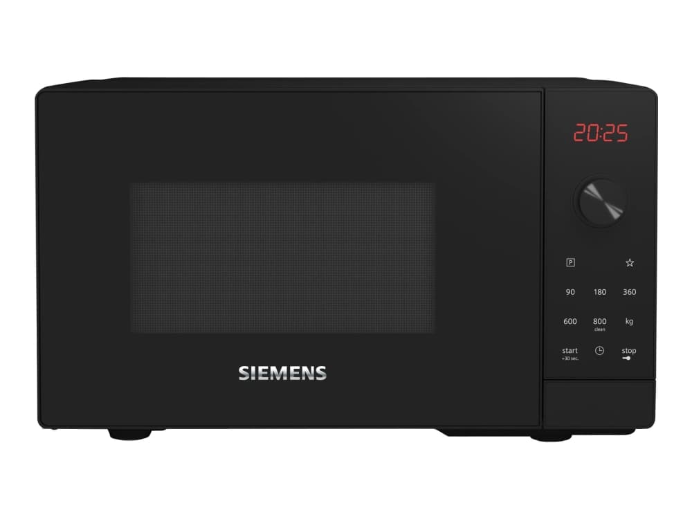 Siemens iQ300 FF023LMB2, Pöytämalli, Solo-mikroaaltouuni, 20 L, 800 W, Rotaatio, Kosketus, Musta