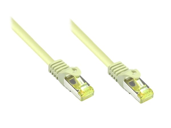 RJ45 liitäntäkaapeli Cat.7 raakakaapelilla ja Snap-in korvakkeella (RNS®), S/FTP, PiMF, halogeeniton, 600MHz, OFC, harmaa, 10m, Good Connections® (8070R-100)