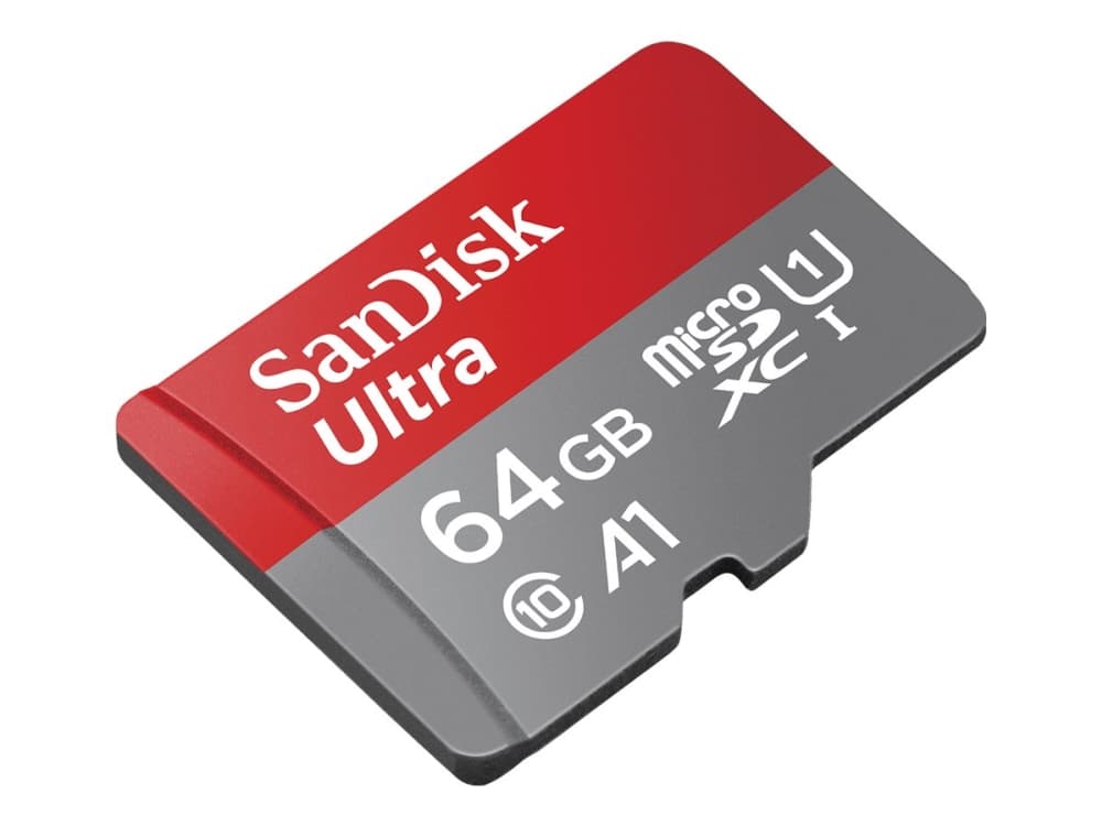 SanDisk Ultra, 64 GB, MicroSDXC, Luokka 10, UHS-I, Class 1 (U1), Magneettisuojattu, Iskunkestävä, Lämmönkestävä, Vesitiivis, Röntgensäteenkestävä