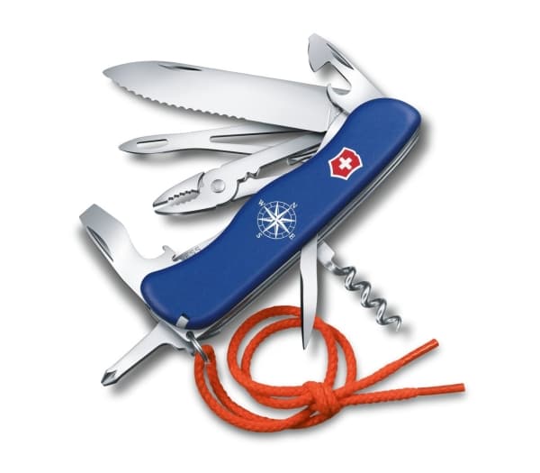 Victorinox Skipper, Lukittuvateräinen veitsi, Monityökaluveitsi, Clip point -terä, Polyamidi, Sininen, 18 työkalua