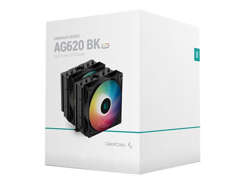 Deepcool AG620 BK ARGB - Prosessorijäähdytin - (for: LGA1155, LGA2011, LGA1150, LGA2011-3, LGA1151, AM4, LGA2066, LGA1200, LGA1700, AM5) - 120 mm - musta