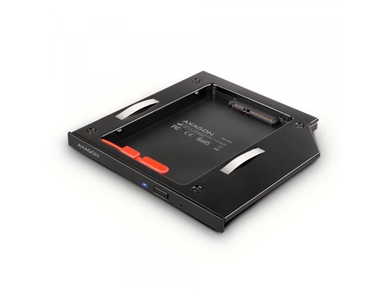 AXAGON RSS-CD09 2,5 tuuman SSD/HDD-sovitin optiselle asemalle, 9,5 mm, LED-valo