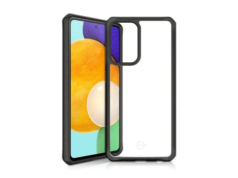 ITSKINS FERONIABIO PURE suojakuori Samsung Galaxy A52s 5G / A52 4G / 5G®. Musta ja läpinäkyvä