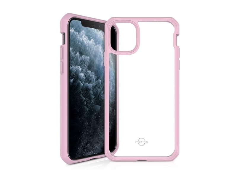 ITSKINS HybridSolid, Suojus, Apple, iPhone 11 Pro Max, 16,5 cm (6.5), Vaaleanpunainen, Läpinäkyvä