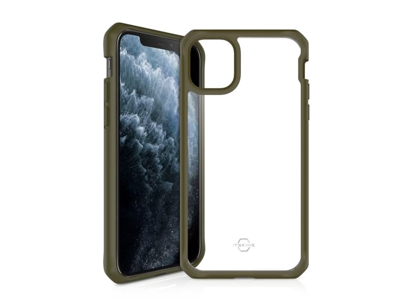 ITSKINS HybridSolid, Suojus, Apple, iPhone 11 Pro Max, 16,5 cm (6.5), Khaki, Läpinäkyvä