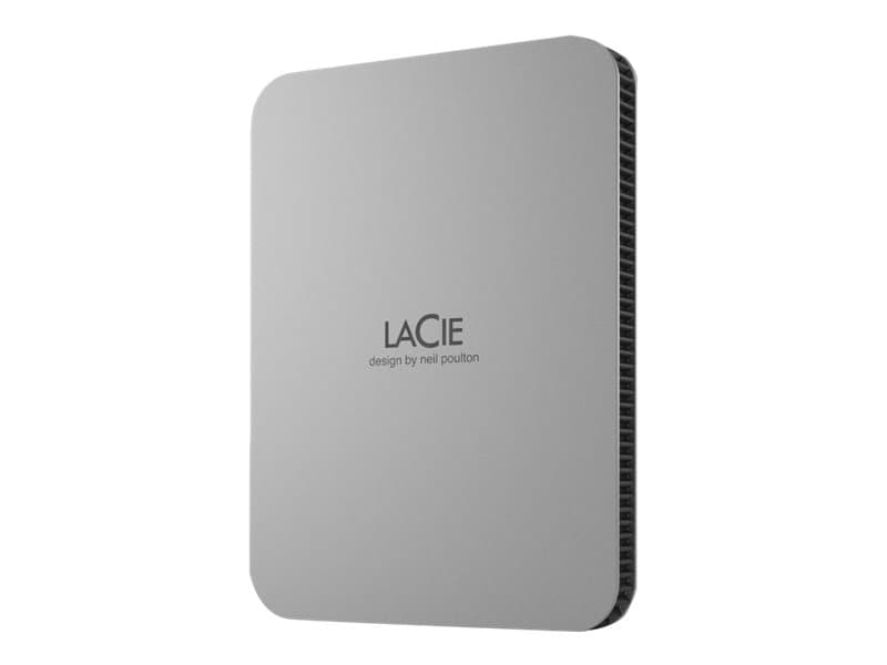 LaCie Mobile Drive STLP2000400 - Kiintolevy - 2 TB - ekstern (bærbar) - USB 3.2 Gen 1 (USB-C stikforbindelse) - månesølv - med 3 års Seagate Rescue Data Recovery